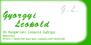 gyorgyi leopold business card